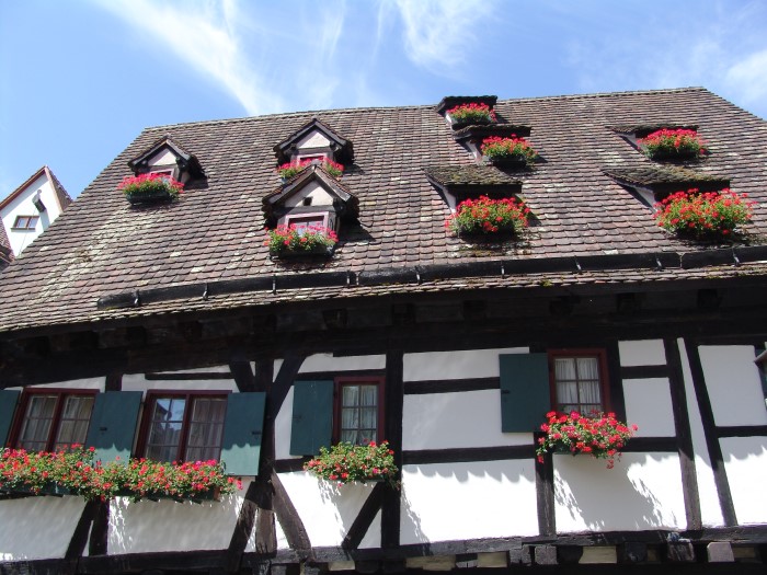 Dach vom Hotel Schiefes Haus im Fischerviertel