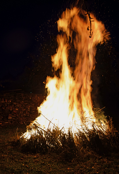 Das Feuer hat den hchsten Stand erreicht